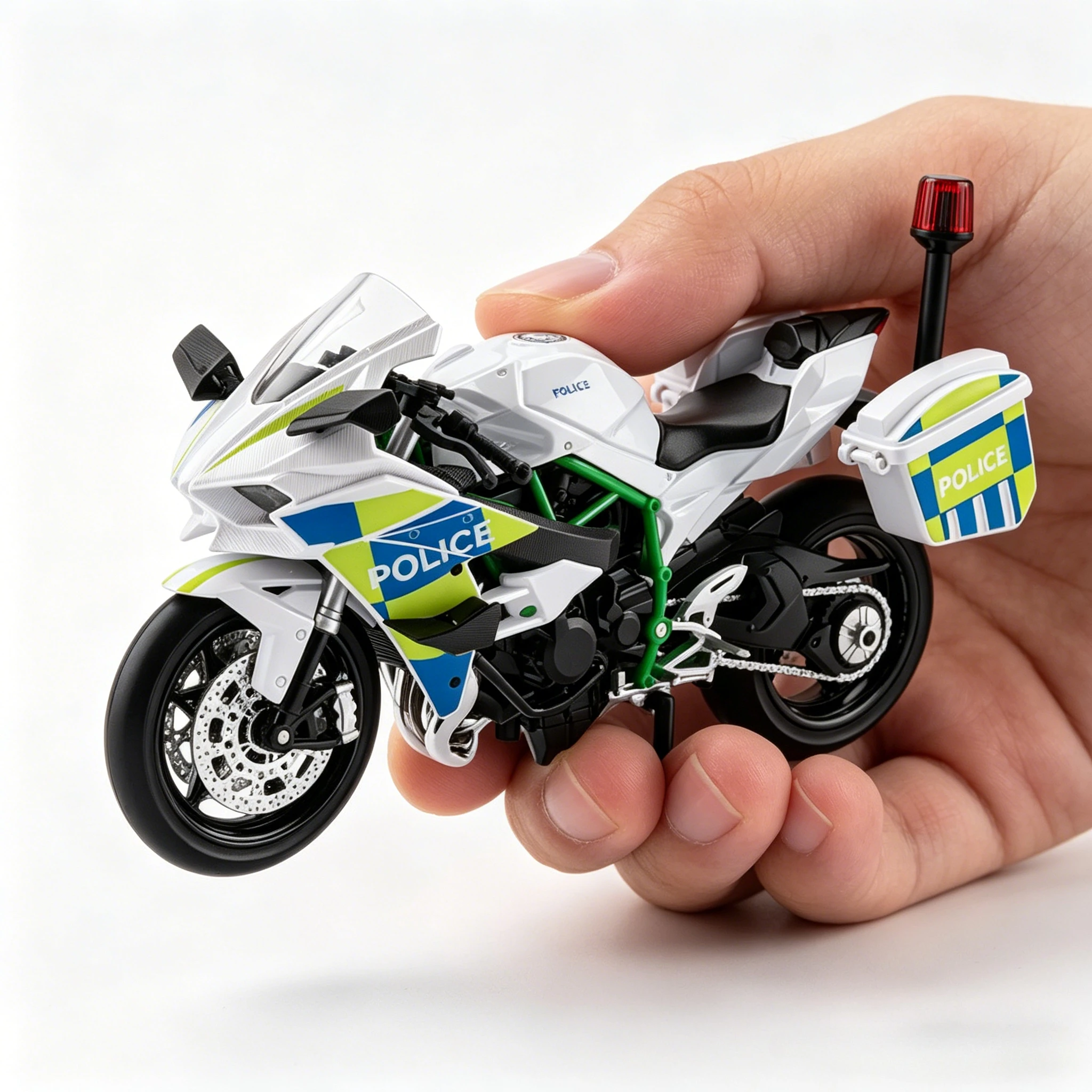 

1:12 H2R Police Alloy Die Cast Motorcycle Model Vehicle Collection Sound and Light Off Road Autocycle Toys Car