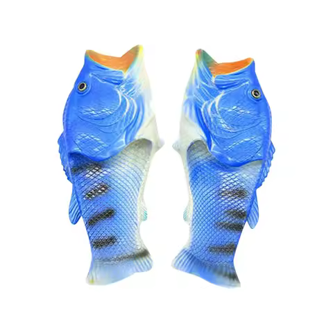 2026 Funny Women's Couple Family Parent-Child Fish Slippers Large Size 32 - 46 Summer Beach Fashion Sandals