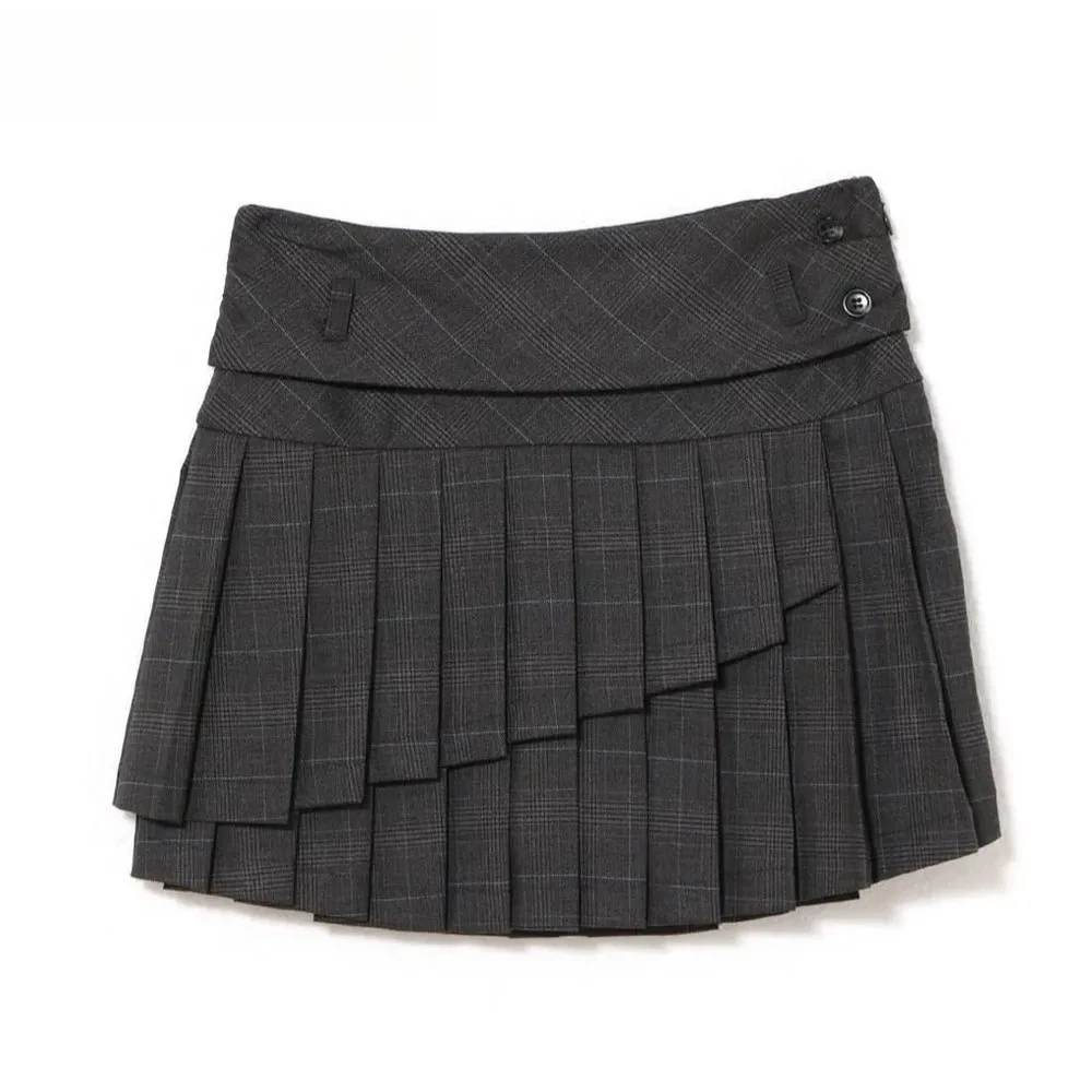 

Autumn Winter New Sweet Versatile Plaid Casual Pleated Skirt Layered A-line MiniShort Skirts for Women Japanese Style