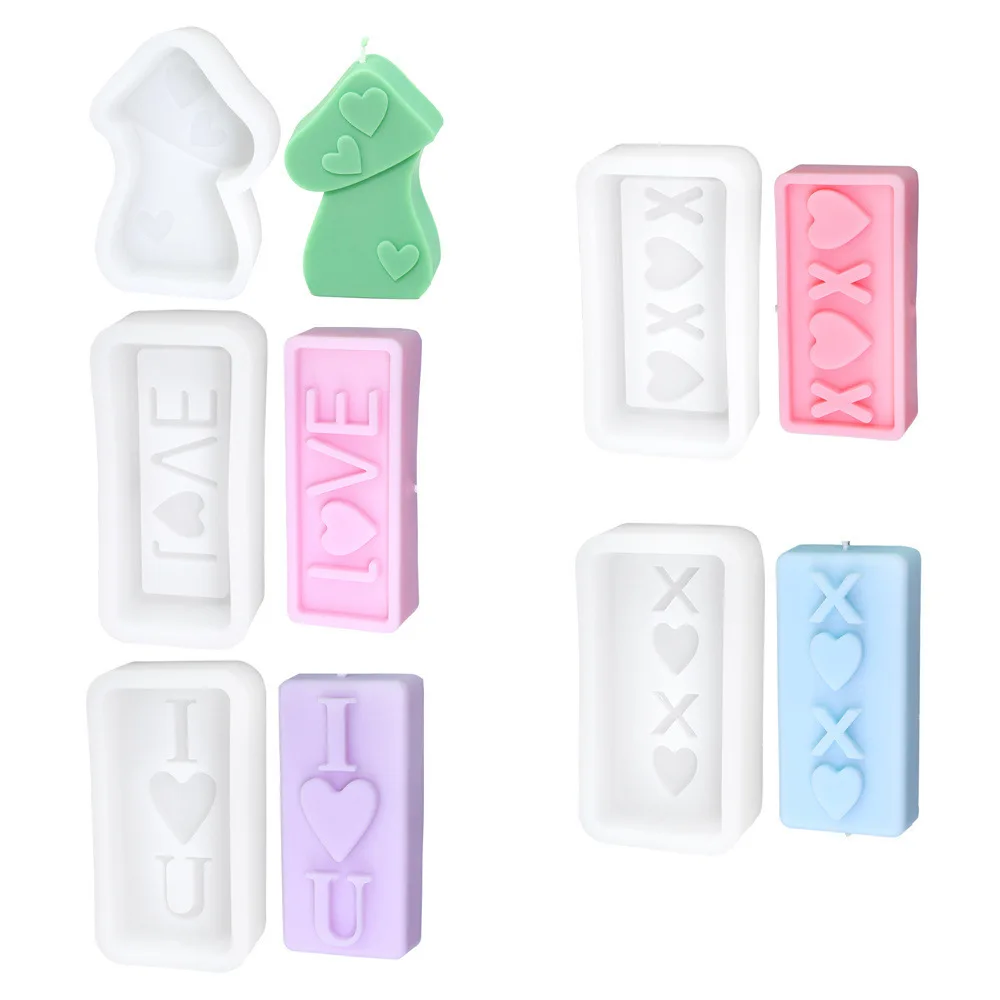 

3d Mushroom Flat LOVE Silicone Molds Valentine's Day Proposal Souvenir Atmosphere Decoration Candle Molds for Candle Making