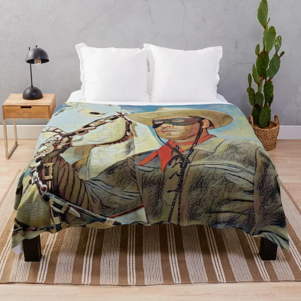 

The Lone Ranger and Silver Throw Blanket Stylish Warm Blanket for Living Room Bedroom