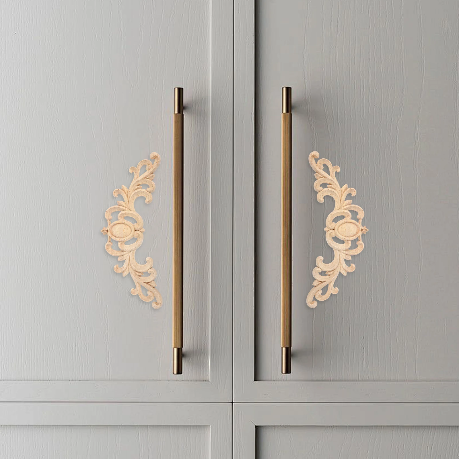 

European Wood Carving Appliques For Walls Doors Cabinets Unpainted Wooden Onlays Corner Frame Decorative Home Decor