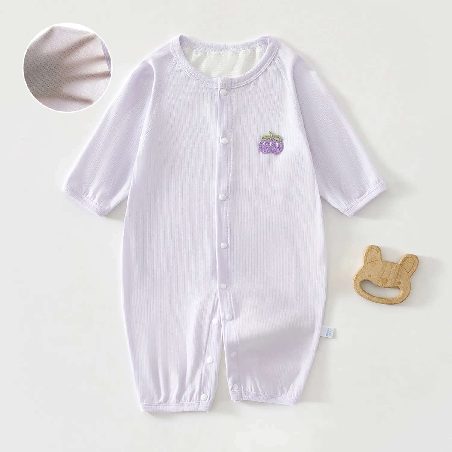 AYNIGIELL 2026 New Summer Baby Clothing Mesh Breathable Men's Baby Jumpsuit Long Sleeved Long Pants Mosquito Proof Baby Clothing