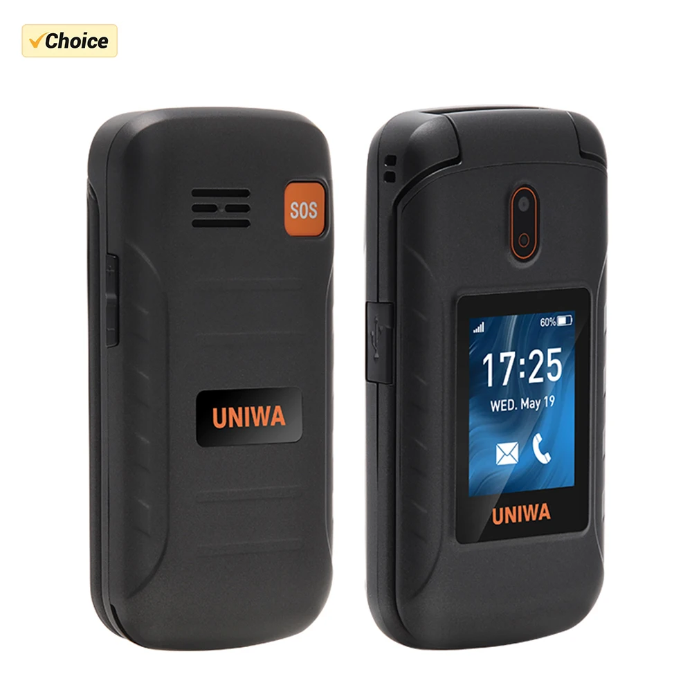 UNIWA V909T 4G Flip Phone 2.8 Inch Double Screen Feature Phone Big Push-Button Telephone For Elderly Clamshell Cellphone On Sale