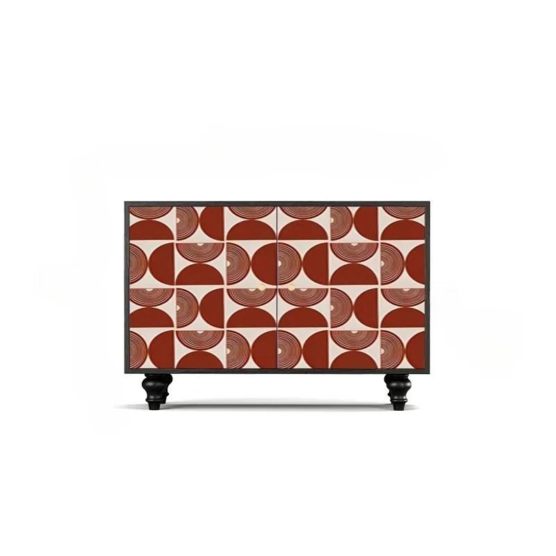 French antique geometric abstract tall cabinets, porch cabinets, living room lockers, vertical cabinets, multi-functional storag