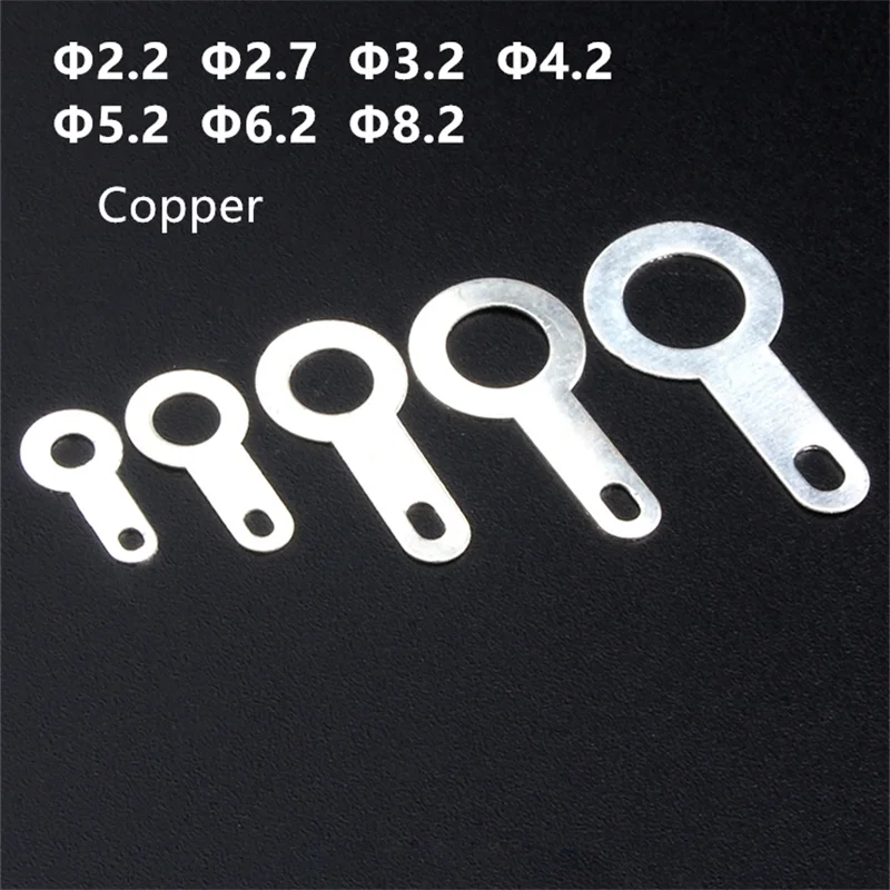 Tinned Copper Single Head Soldering Terminal M2.2M2.7M3.2M4.2M5.2M6.2M8.2 Lugs Round Shaped Soldering Washers