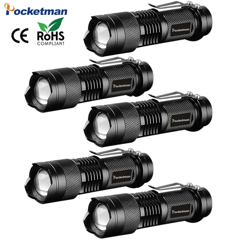 Mini Flashlights Pocket Flashlight 3 Modes Zoomable Torch Tactical Flashlight Small Torch Outdoor Emergency Light