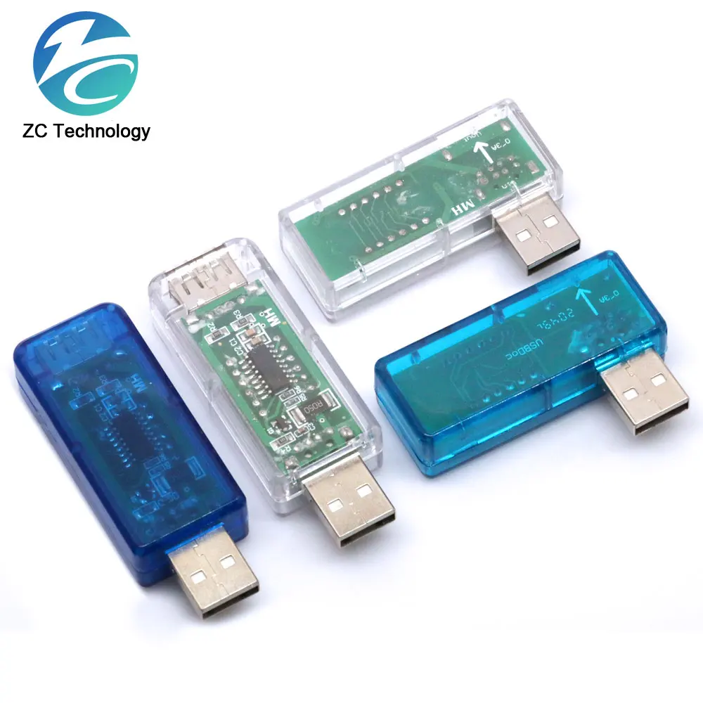 Digital USB Mobile Power Charging Current Voltage Tester Meter Mini USB Charger Doctor Voltmeter Ammeter Turn Transparent