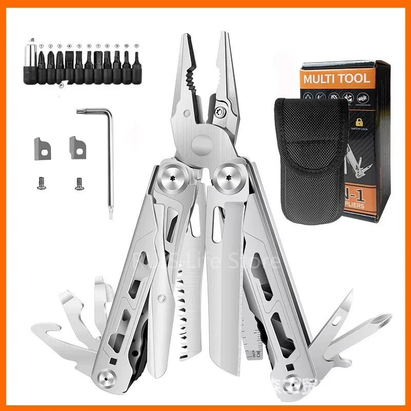 30 in 1 Multitool Plier Wire Cutter Stainless Steel Folding Knife Pliers for Outdoor Camping Survival Hiking Gear Knife
