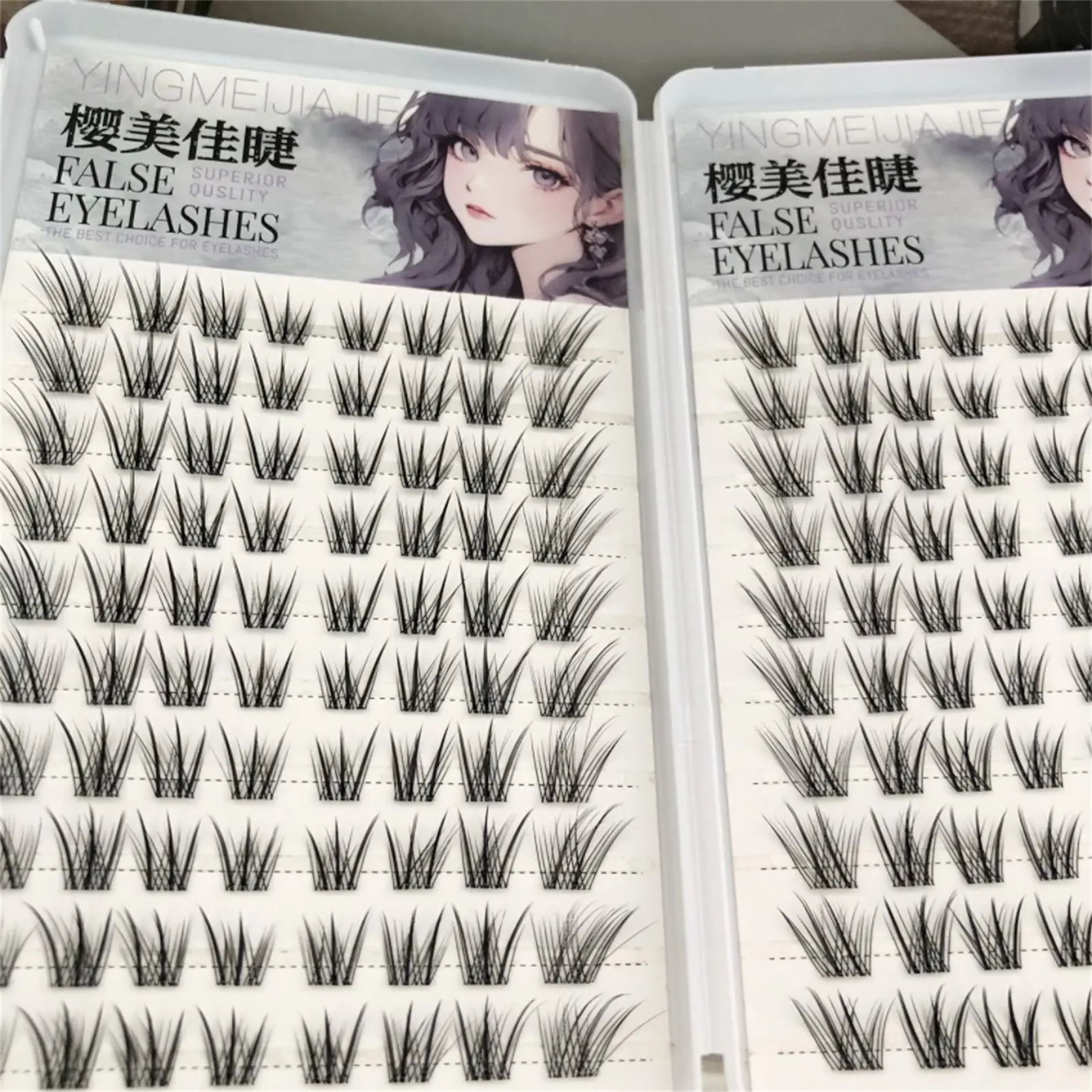 Sem cola cílios postiços extensões de cílios com asas de raposa 8-12mm comprimento misto preto c onda volume natural cílios maquiagens