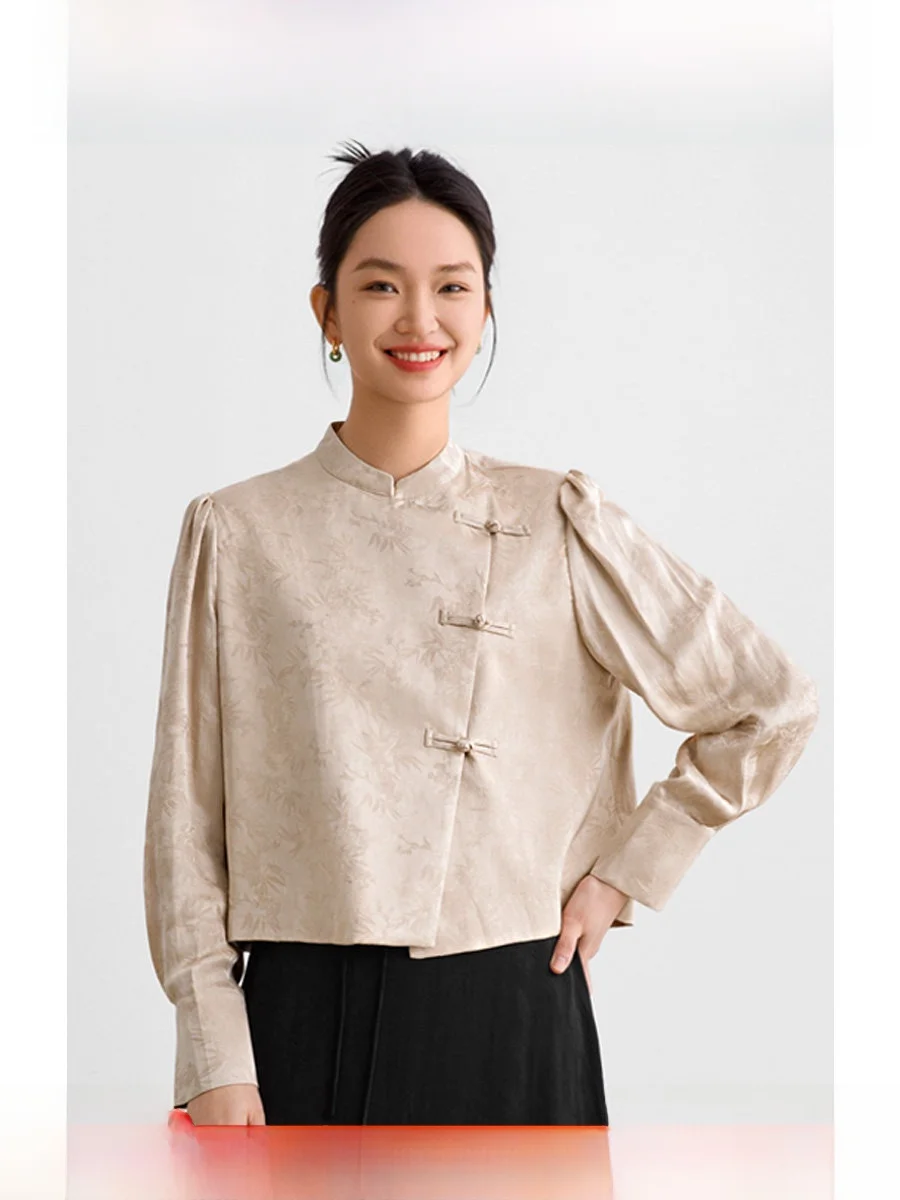 

Новая женская куртка-жакет ROCO из льна и бамбука с воротником-стойкой и пуговицами, серия Sle, с узором Le, модная