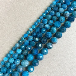 Semi-precious Stone Diamond Cuts Faceted AA Quality Blue Apatite 7