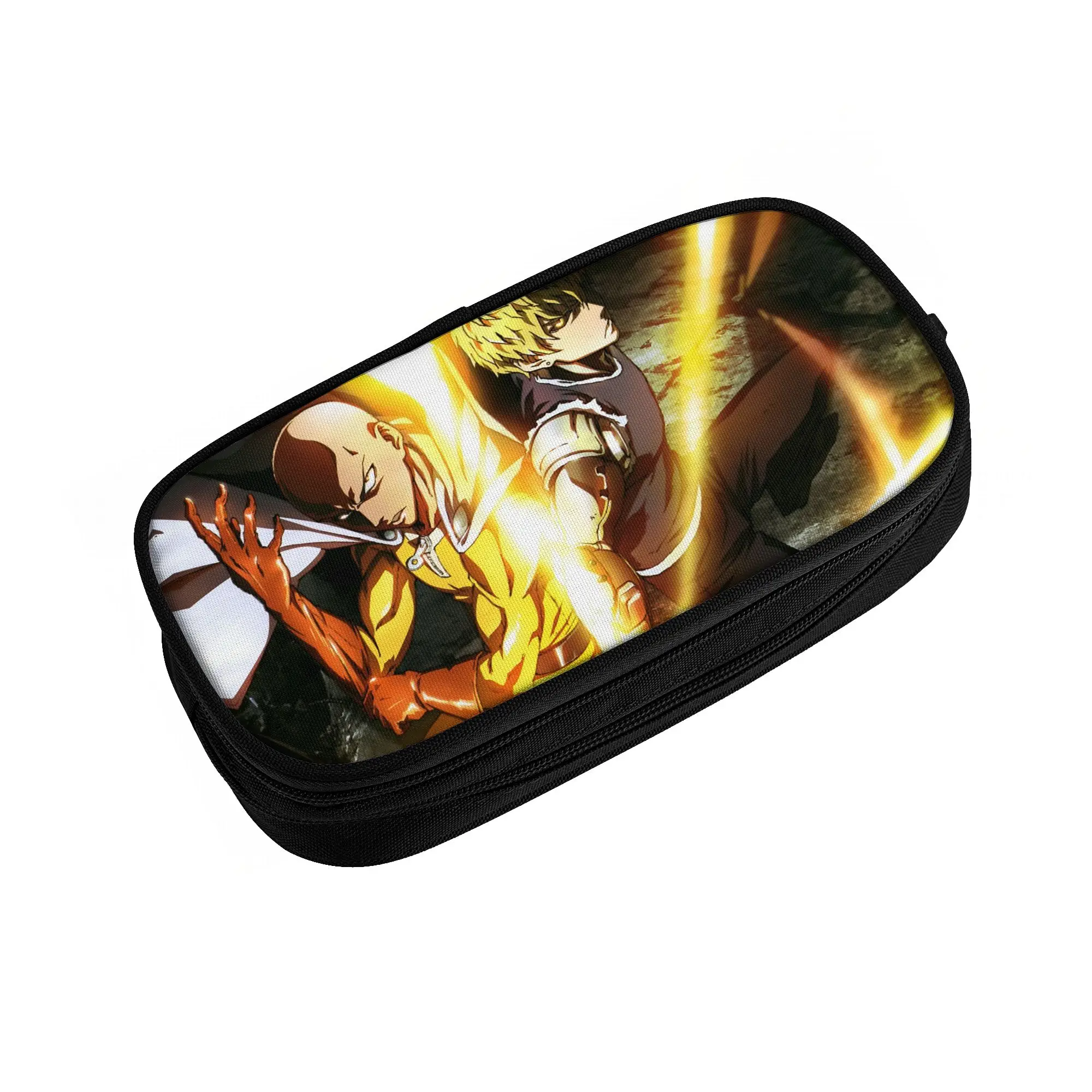 Genos Saitama Pencil Cases Fashion Anime One-Punchs-Man Bag Girl Boy Large Storage Students School Zipper Pencil Pouch