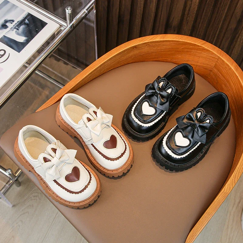 2025 خريف جديد الفتيات حذاء مسطح لطيف الأرنب الدب الاطفال الأميرة أحذية أصابع مستديرة لينة وحيد الأطفال أحذية من الجلد الحلو عدم الانزلاق #3