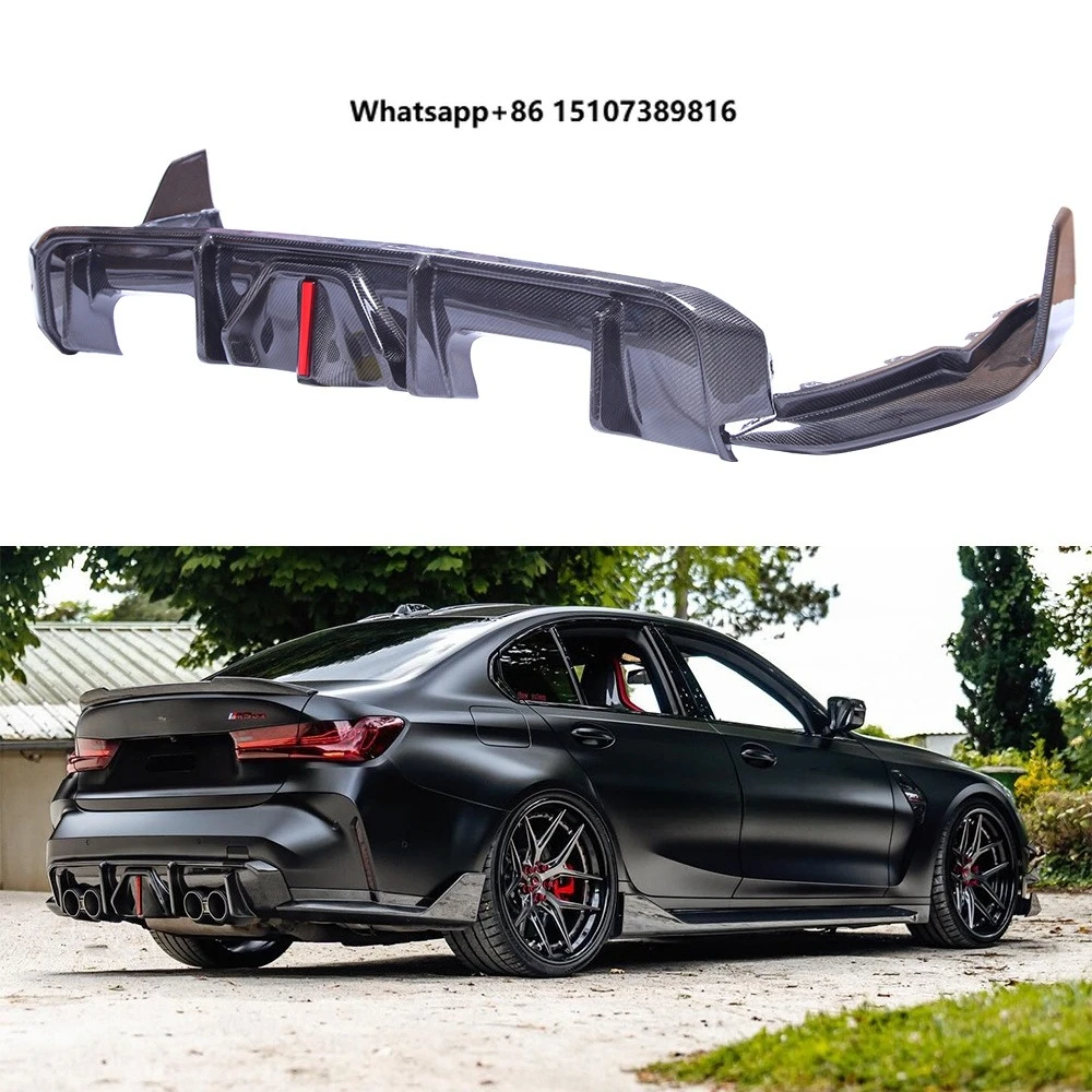For M3 M4 G80 G82 Double Door Coupe 2020-2024 BC Style Carbon Fiber Rear Lip Rear Diffuser Bumper Lip
