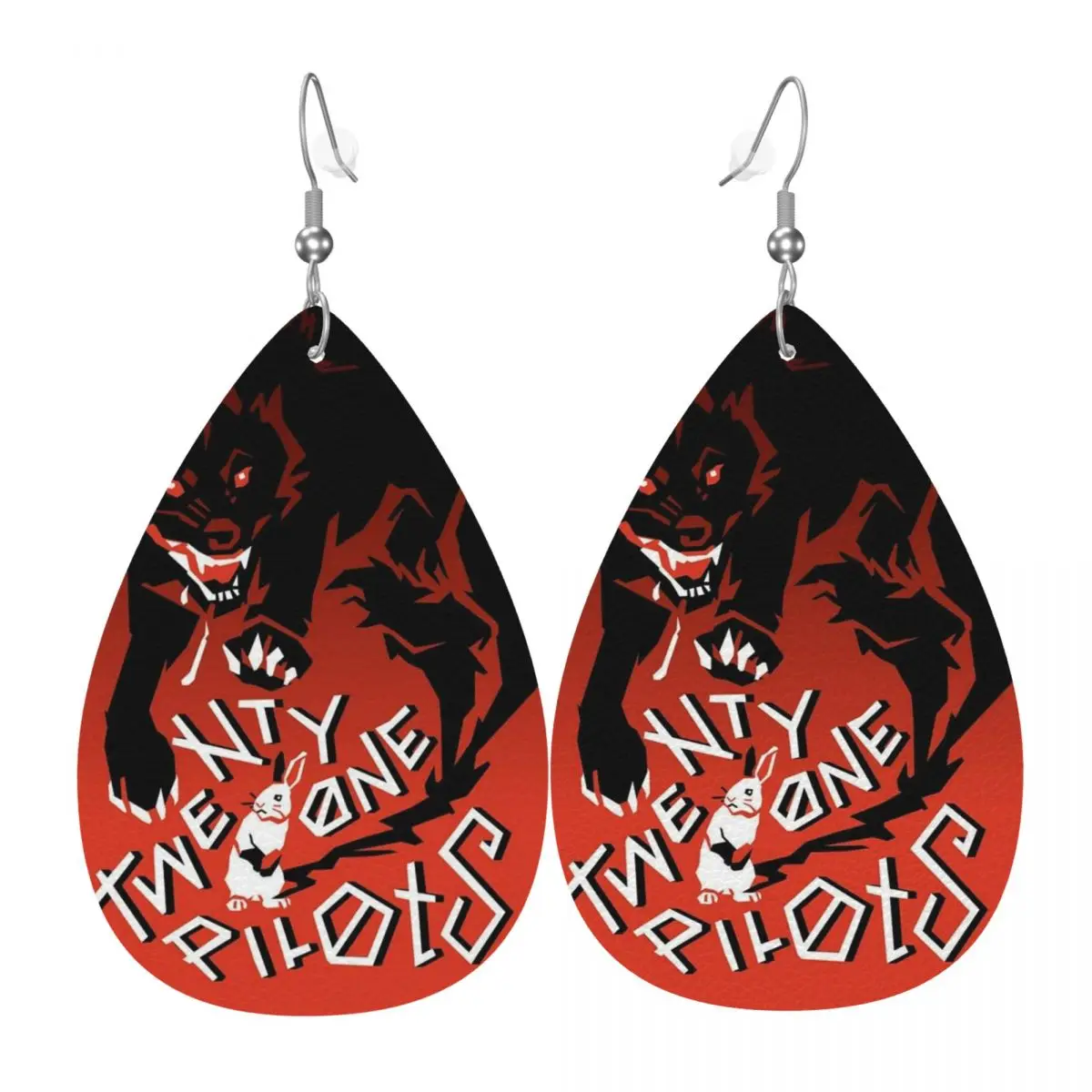 

Кожаные серьги-капли для рок-группы T-Twentys One P-Pilots на заказ, кожаные серьги, модные легкие серьги для вечеринок, праздников