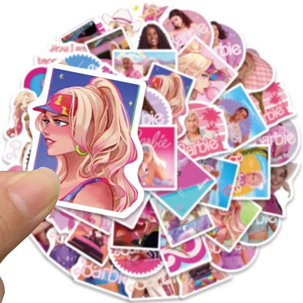 100PCS New Cartoon Anime Barbie Princess DIY Notebook Mobile Phone Decoration Waterproof Sticker toys for kids gifts