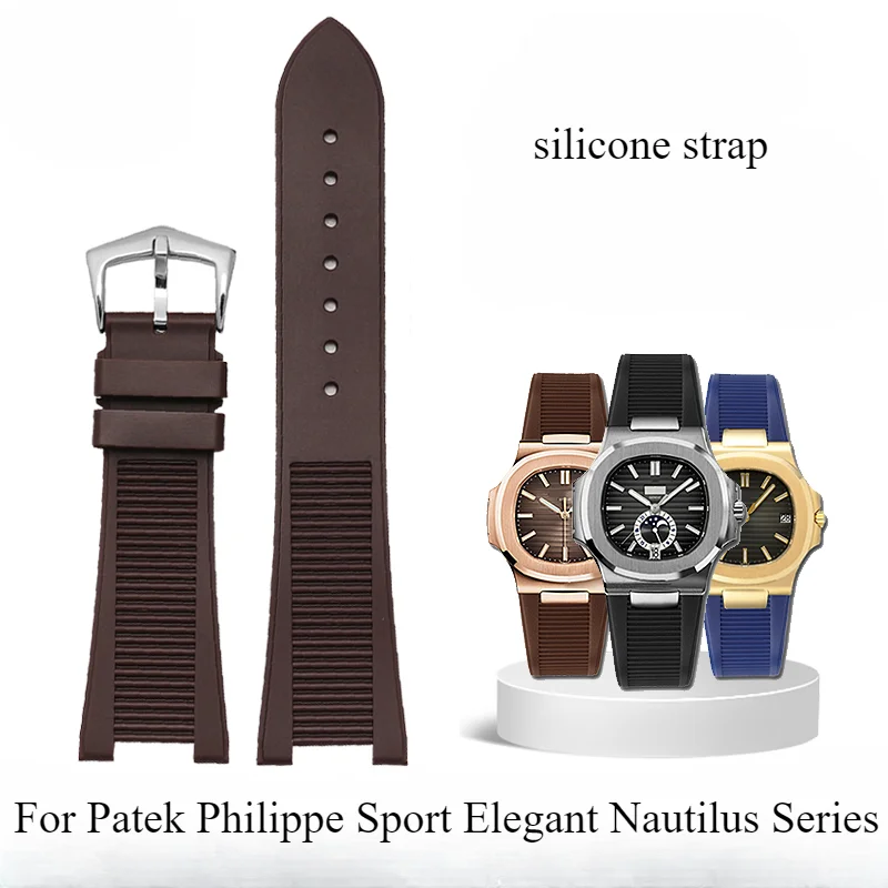 

Durable and Comfortable Waterproof Silicone Watch Strap for Patek Philippe Sport Elegant Nautilus Series 5711/5712/5980 25x13mm