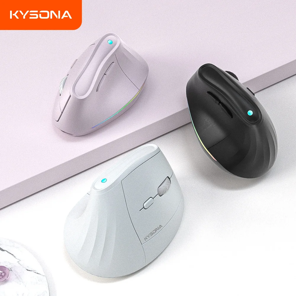 Vertical Ergonomic Wireless Mouse G Bluetooth Dual Mode Silent Click Dpi Buttons Right Hand Office Use