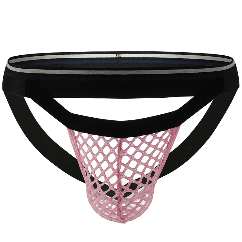 Sexy Knickers See Through Fishnet Hollow Out Jockstraps Bulge Pouch String Homme Backless Briefs Underwear