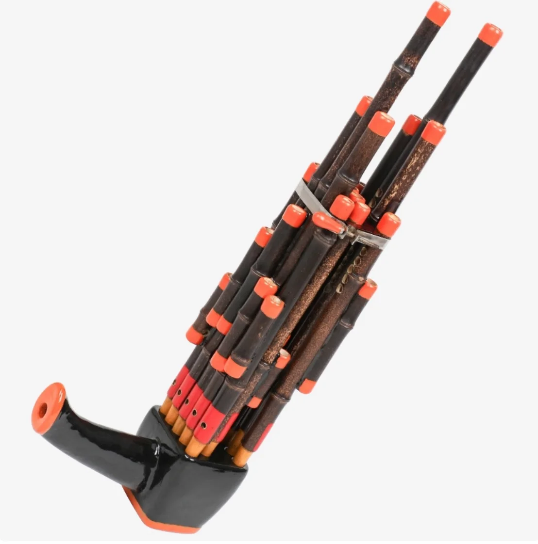 14 Reeds Sheng Decorated Purple Bamboo Wooden Base Chinese Traditional Wind Musical Instrument