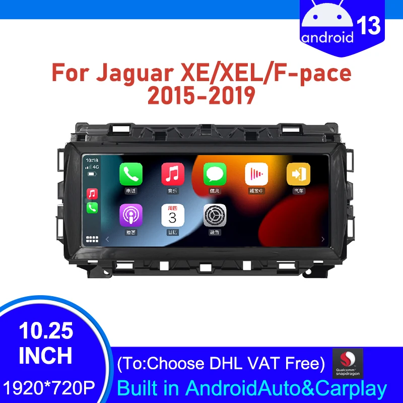 

Car DVD Radio Multimedia Player GPS For Jaguar XE / XEL / F-pace 2015-2019 Android 13 128G Wireless Carplay Auto Navigation