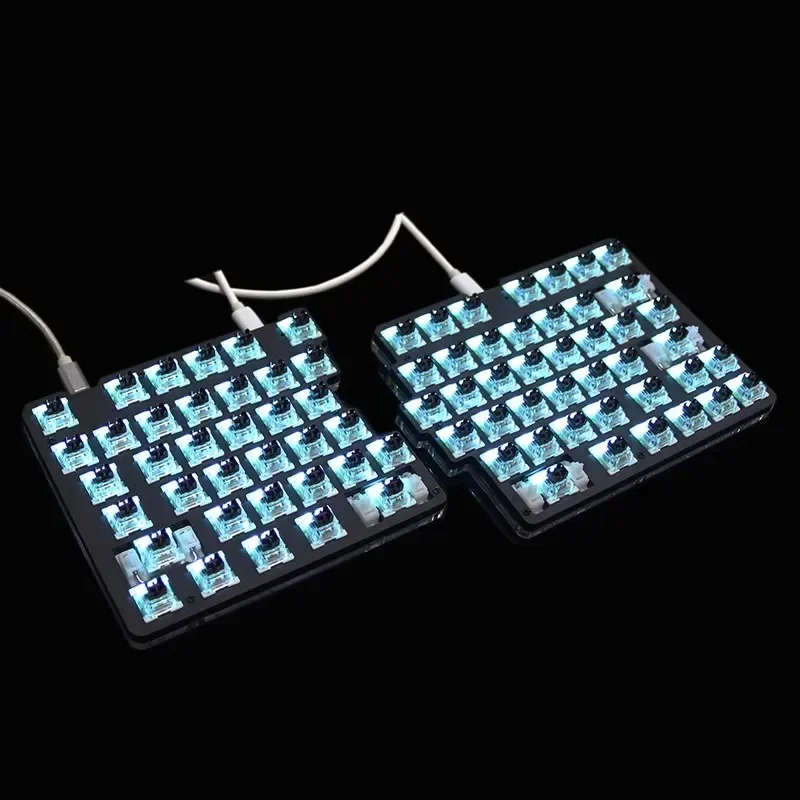 Imagem -04 - Debroglie-teclado Mecânico com Fio Personalizado Teclado Ergonômico Gaming Presentes Gamer Split Rgb Macro Personalizado 78 Chaves