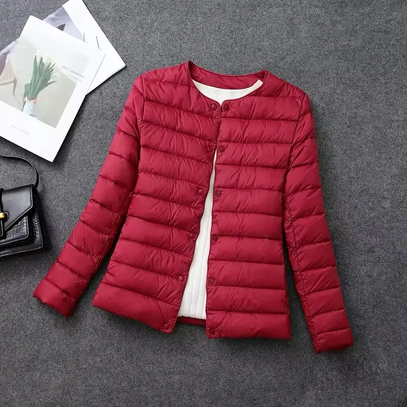 Plus Size weibliche leichte Ente Daunen matt Stoff leichter Mantel warme Frauen Wind jacke Parka Damen Daunen jacken – Detail 9
