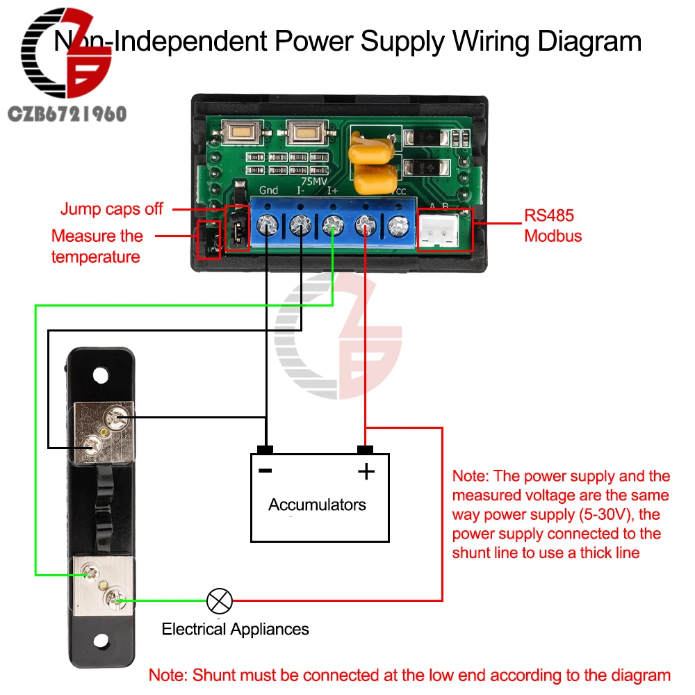 デュアルデジタル電圧電流計,電圧計,電流計,75mv,rs485 DC, 5-30v,0-100v,20a,50a,100a,200a,300a