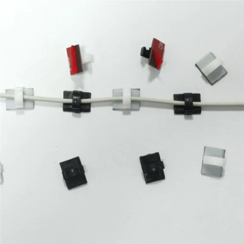 AA81-Wire Harness Fixing Clips 100Pcs Non Perforated Self-Adhesive Cable Organizer Conduit Managers Wire Harness Fixing Clamp