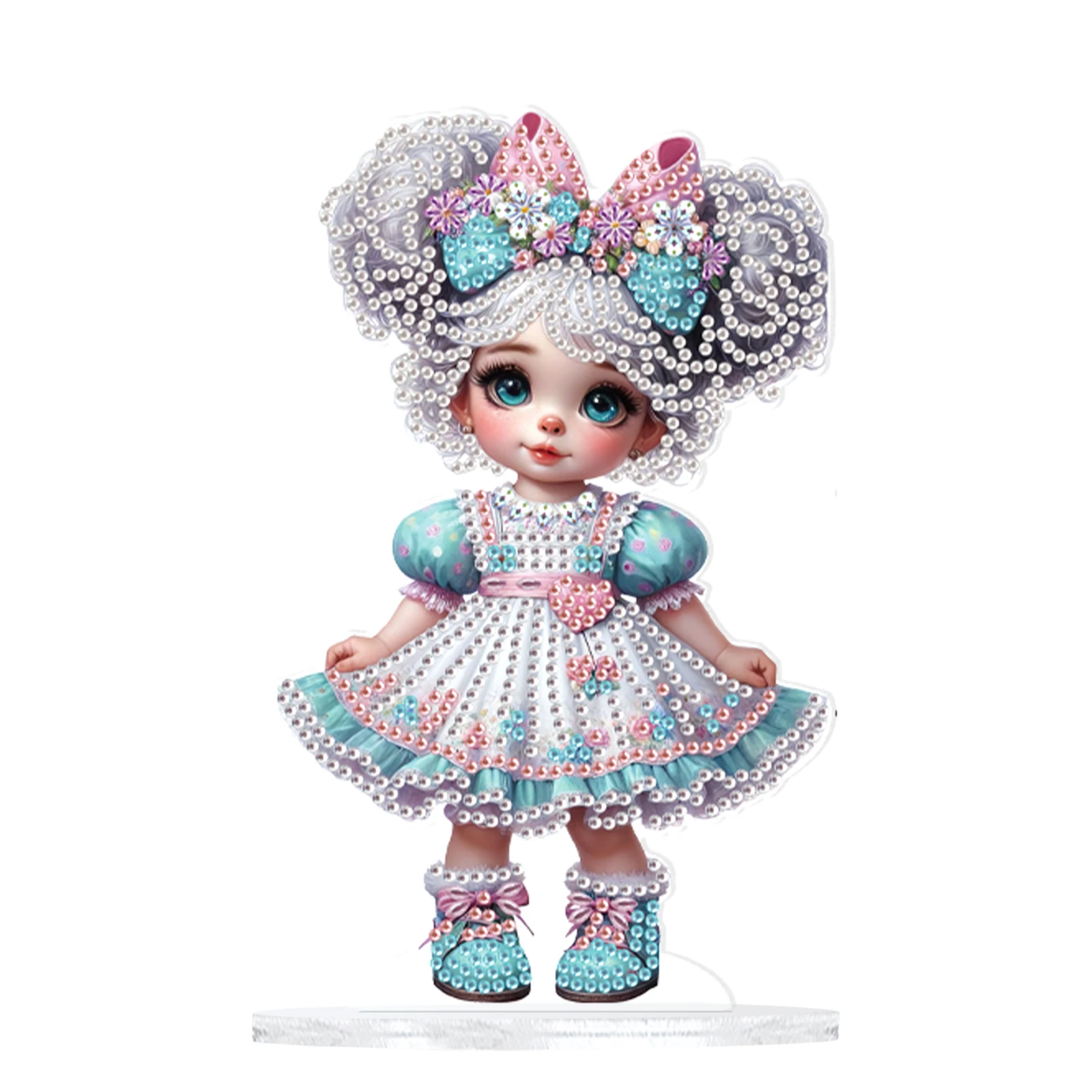 

DIY Diamond Desktop Ornament,Dress girl Special Shaped Crystal Diamond Art Painting Tabletop Ornament Diamond for Home decorate