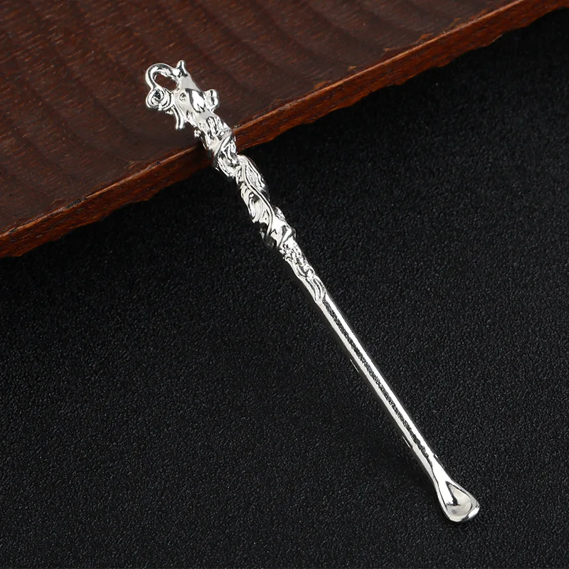 

Retro Brass Dragon Ear Spoons Outdoor Portable Ear Cleaning Tool Ear-Pick For Wax Remover Cleaner Ear Pick Keychain Pendants