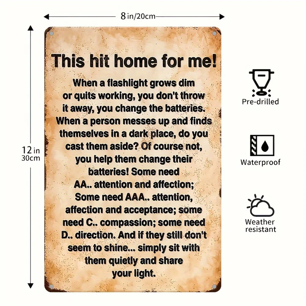 لافتة حائط معدنية عتيقة مضحكة "This Hit Home" - 20.32 × 30.48 سم فن حديدي قديم مع رسالة روح الدعابة، سهلة التعليق في الداخل/الخارج #6