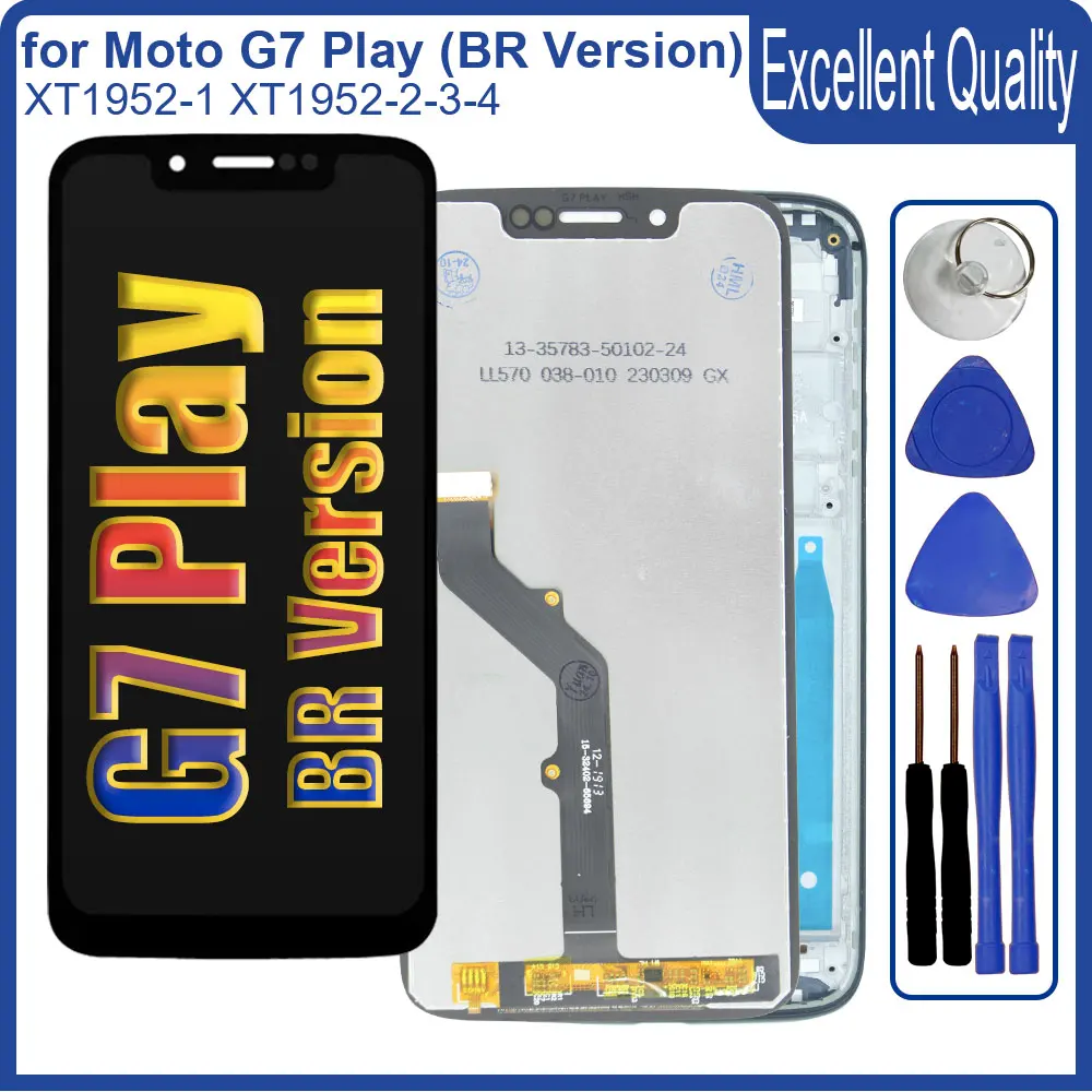 

New Tested LCD for Motorola Moto G7 Play LCD Display Touch Screen Assembly for Moto G7 Play BR XT1952 LCD Replacement With Frame