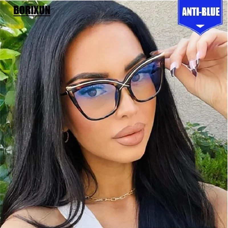 New Fashion Retro Anti Blue Light Cat Eye Glasses For Women Vintage Ladies Clear Computer Reding Eyeglasses Trending Wholesale