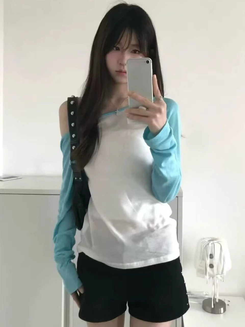 Ladies Y2K Harajuku Patchwork See‑Through T‑Shirt Korean Fashion Slim Fit Tees Summer Streetwear Party Casual Blouse Tops