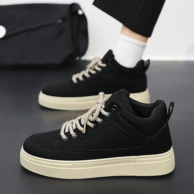 

Sports Platform Lace Up Canvas Man Shoes Sale Spring Autumn Cheap Vintage Casual Fashion Classic Y2k New High Cut Boots for Men