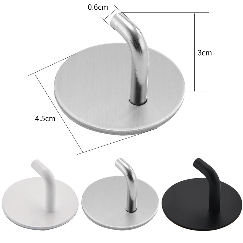 4pcs Stainless Steel Wall Hook Storage Hanger for Key Bag Clothes Waterproof Kitchen Bathroom Robe Towel Hook Organizer Accessor
