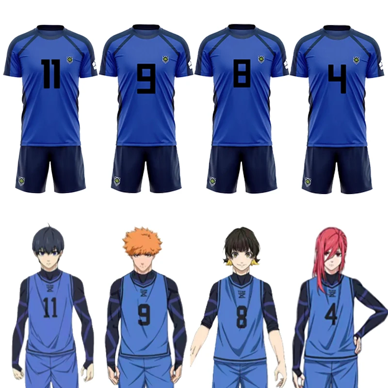 Bachira Meguru Cosplay Set manica corta Anime Blue Lock Soccer Jersey T Shirt Set New Football Club Yoichi uomo donna abbigliamento sportivo