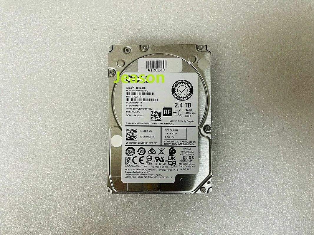 Imagem -03 - Disco Rígido de Hdd para Dell Rwr8f 2.4tb 10k Sas 25 12gbps St2400 Mm0159 0rwr8f Novo