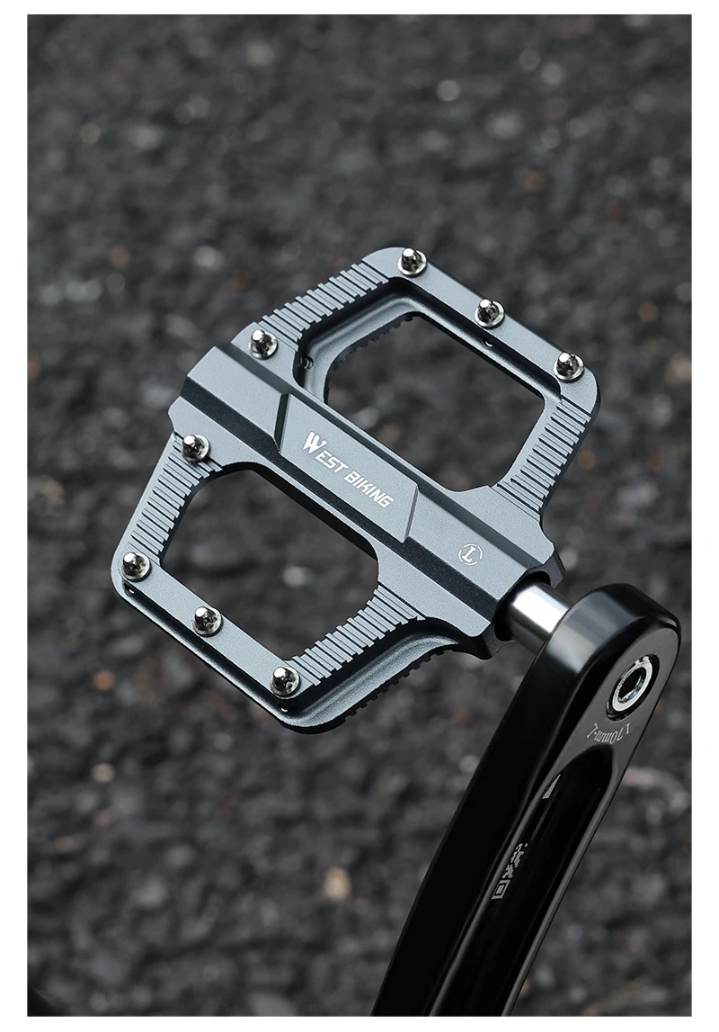 WEST BIKING Leichtgewichtige Fahrradpedale CNC Aluminiumlegierung Versiegelte 3-Lager Fahrradpedale Rutschfeste Flache Pedale Fahrradteile – Detail 13