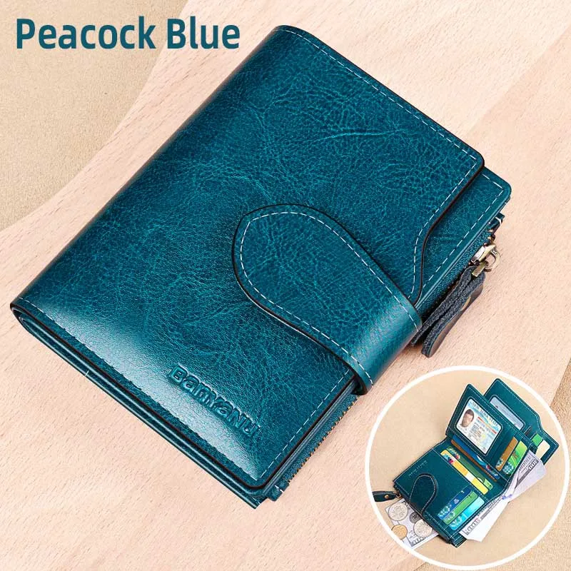 New Genuine Leather Women's Short Wallet Korean Style Large Capacity Multi-functional Coin Purse Driver License Card Holder