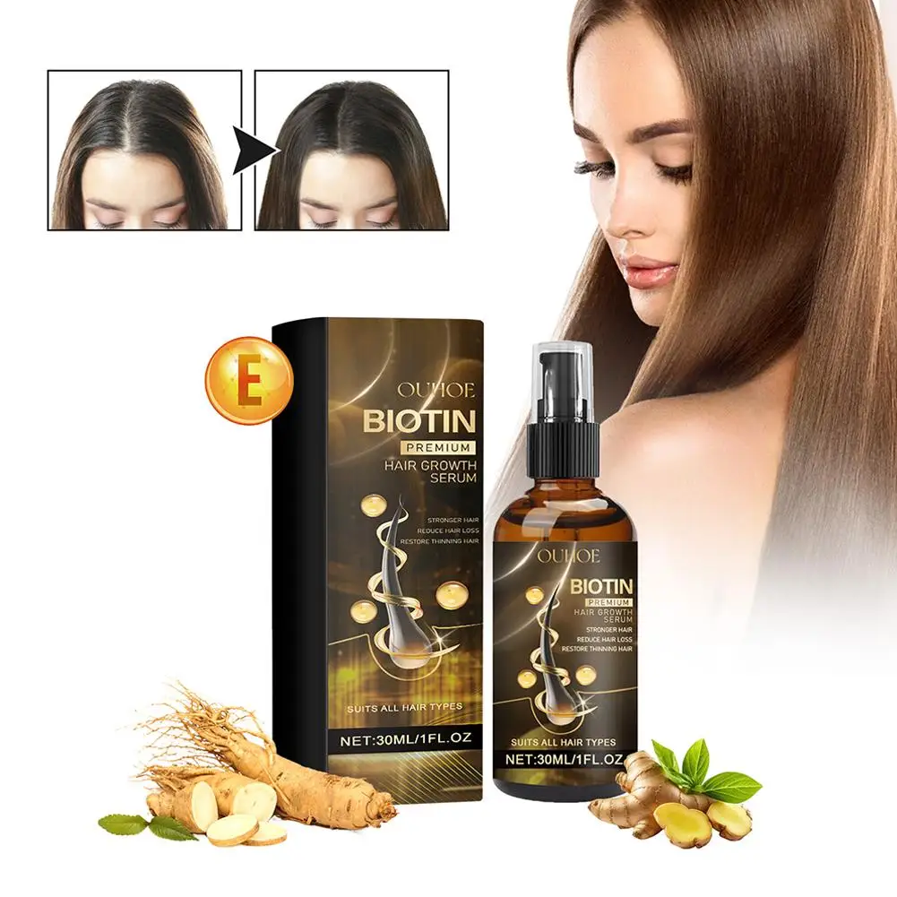 30ml Biotin Products Fast Growing Hair Essential Oil Hair Care Prevent Hair Loss Scalp Treatment For Men Women G2k9