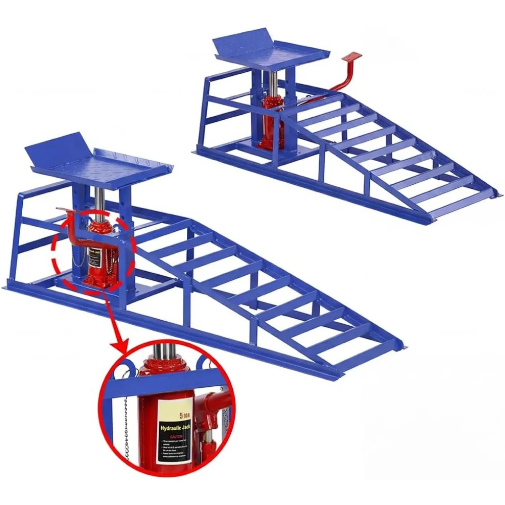 Auto Car Truck Service Ramps Lifts with Pedal, Garage Car Lift Hydraulic Ramps 5 Ton,Automotive Hydraulic Lift Repair Frame Lift