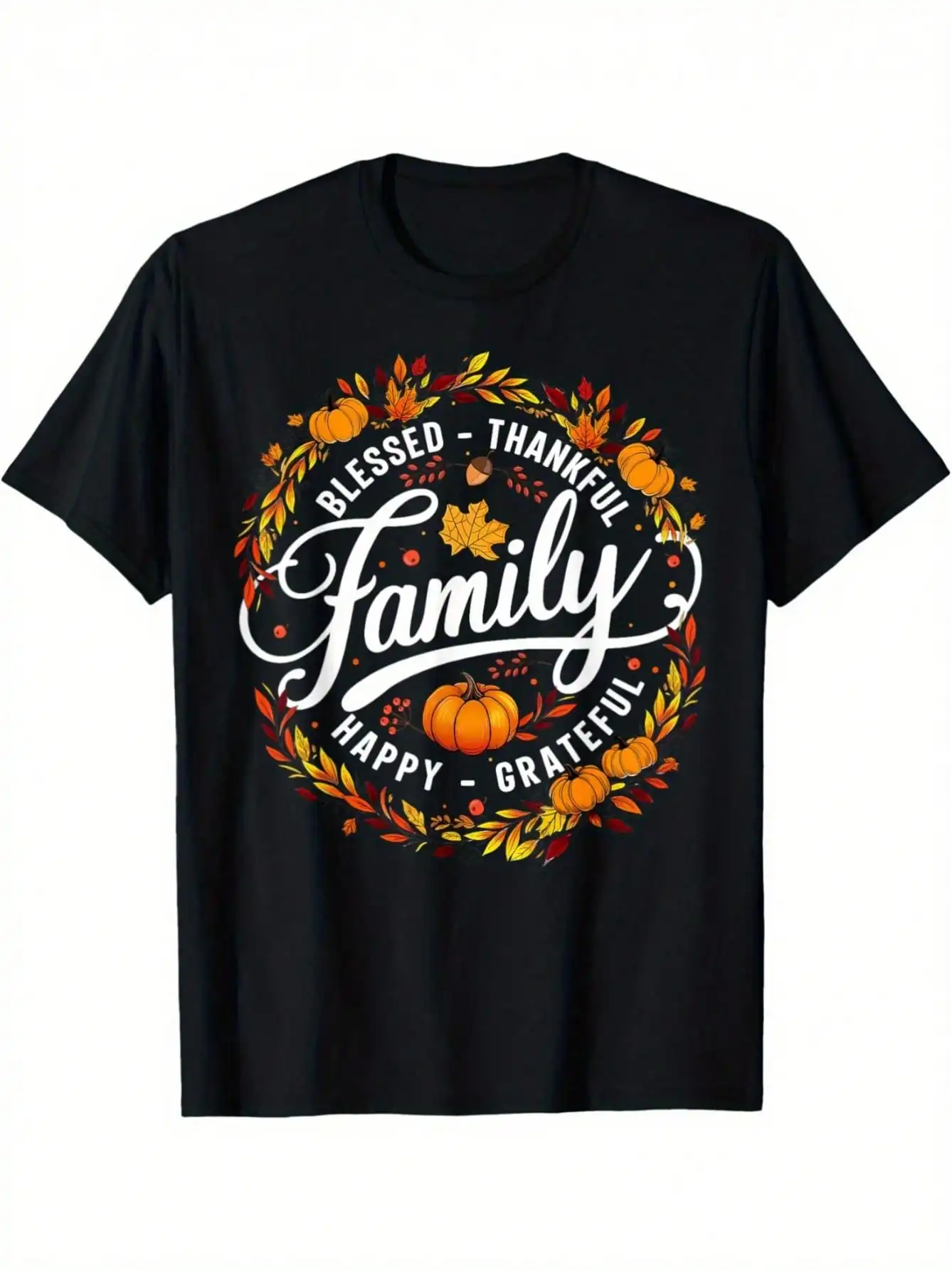 

Thankful Happy Grateful Family Matching Thanksgiving-Shirt Men Women Dad Mom Friends Friend On Thanksgiving