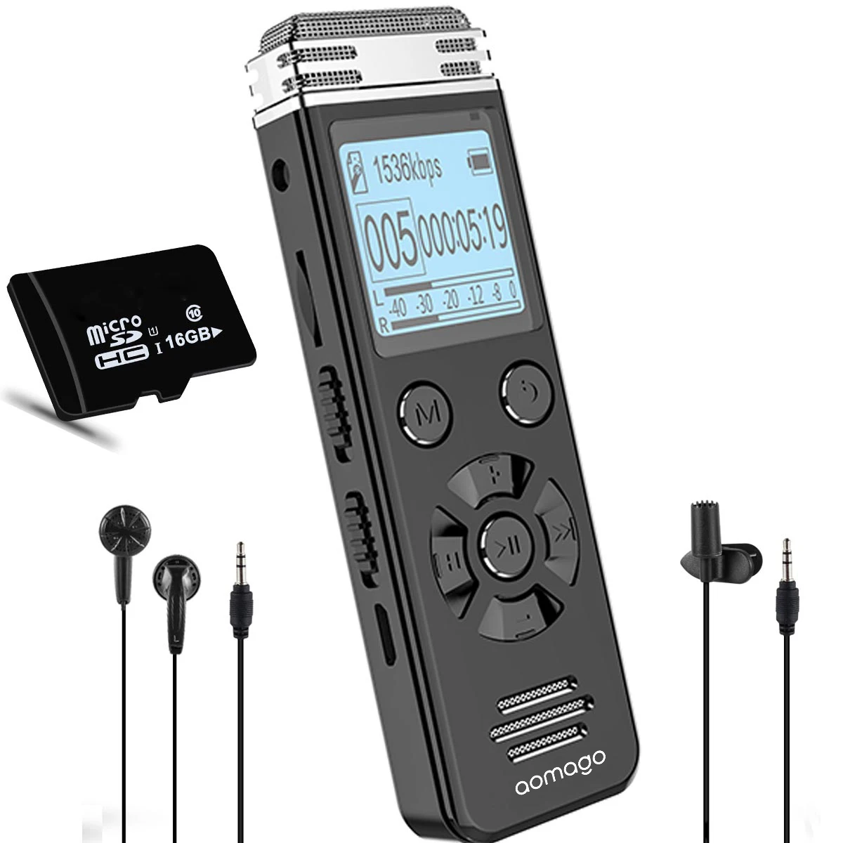 

Aomago Wholesale Factory Price 16GB Handheld Detective Voice Recording Mini Audio Recorder for Business Meeting