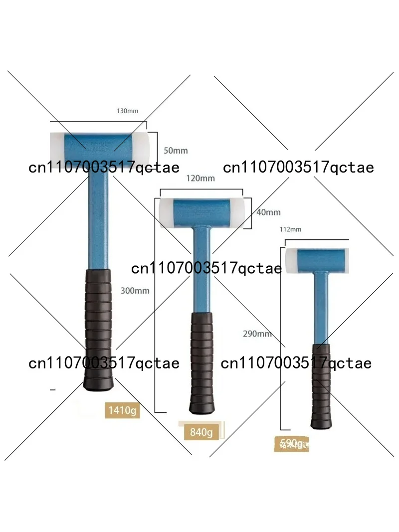 Nylon Rubber Mallet Hammer Shockproof Steel Handle Tile Flooring Tool No Rebound