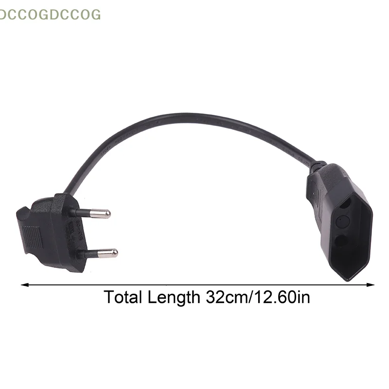 1Pc 90 Degree Angled European Round 2Pin Male To Female Plug Power Cable For UPS PDU 0.3M EU Power Adapter Cord