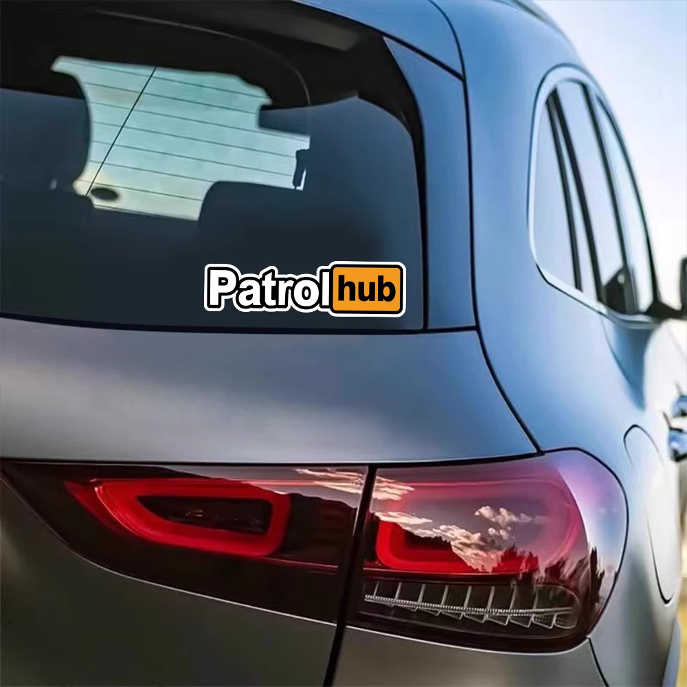 

White Black Orange Block Cartoon Font Stickers, Waterproof Vinyl Decals for Car Rear Window Body Decor