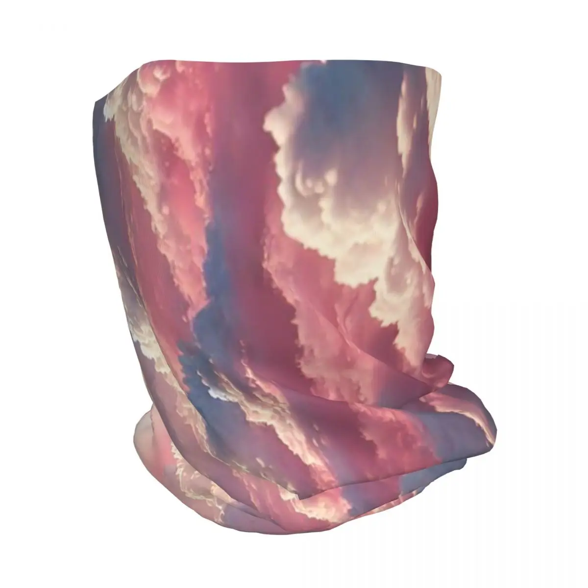 Pink Clouds Sky Large Sunset Glow Bandana Neck Cover Mask Scarf Multi-use Cycling Scarf Beanies Hat for Men Women Breathable